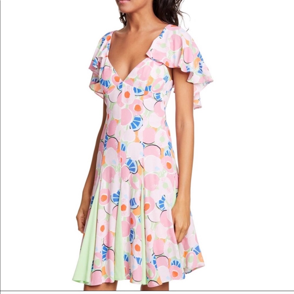STAUD Chiquita Print Dress Fit & Flare Size 6 NWT